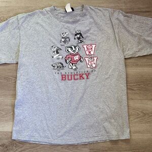 SOLD Vintage Jansport Evolution of Bucky Wisconsin Badgers Graphic T-Shirt